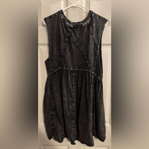 Urban Outfitters Stevie Babydoll T-shirt Dress In Charcoal